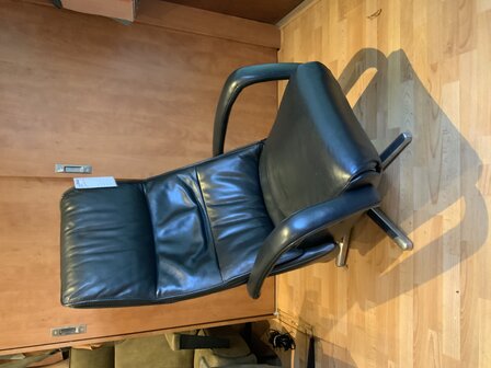 Relaxfauteuil met accu zwart leder