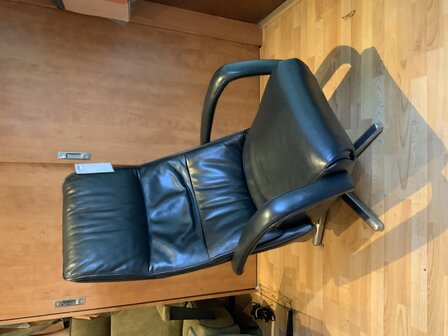 Relaxfauteuil met accu zwart leder