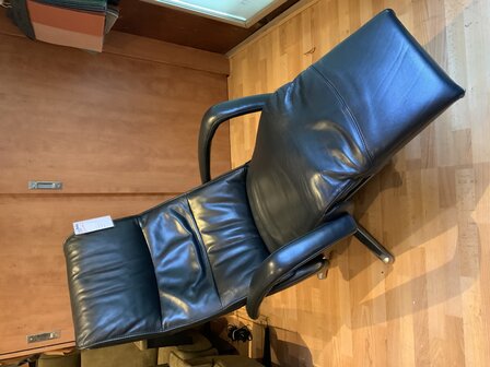 Relaxfauteuil met accu zwart leder