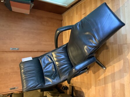 Relaxfauteuil met accu zwart leder