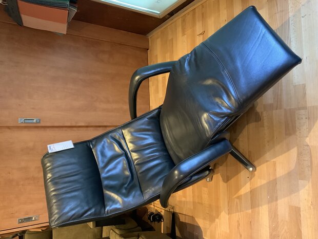 Relaxfauteuil met accu zwart leder