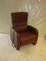 relaxfauteuil  met 2 motoren  bruin leder  met top swing 